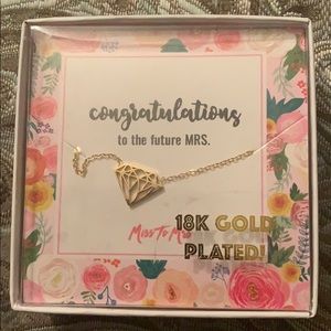 18k gold plated Miss to Mrs diamond necklace